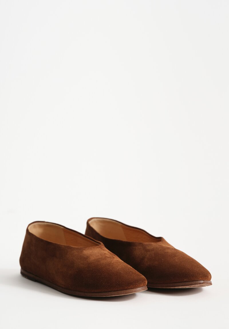 Marsell Leather Coltellaccio Ballerina Flat in Marrone Brown