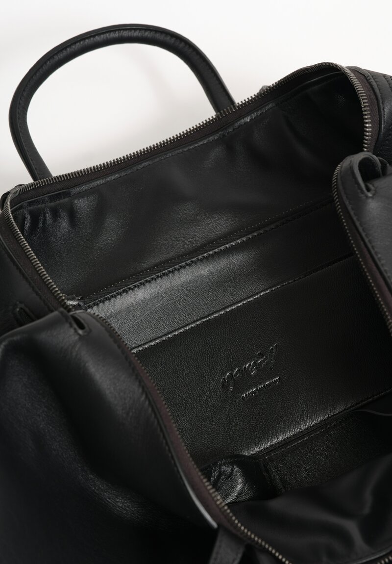 Marsèll Wide Leather Orizzontale Tote Bag in Black
