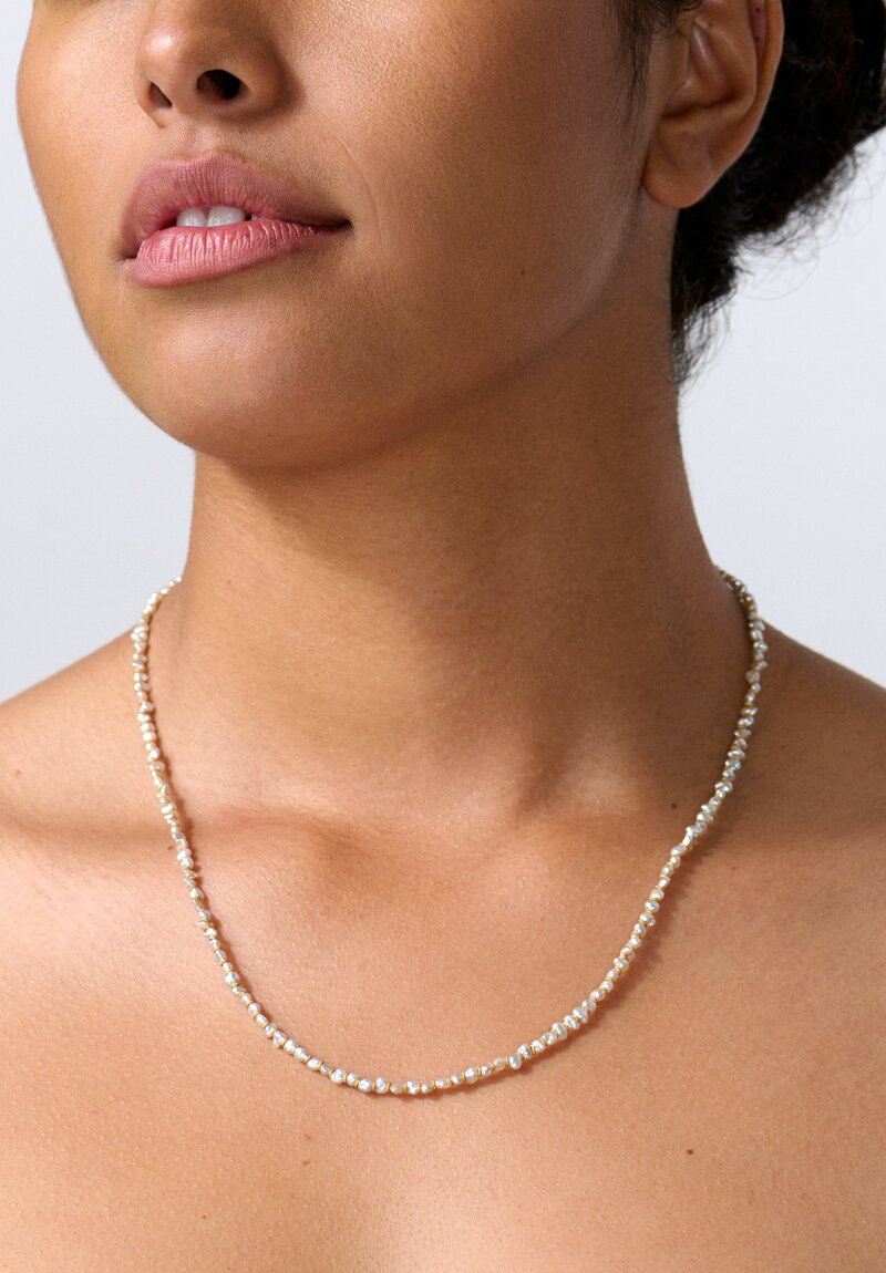 Greig Porter 18k and Keshi Pearl Necklace 18 in	