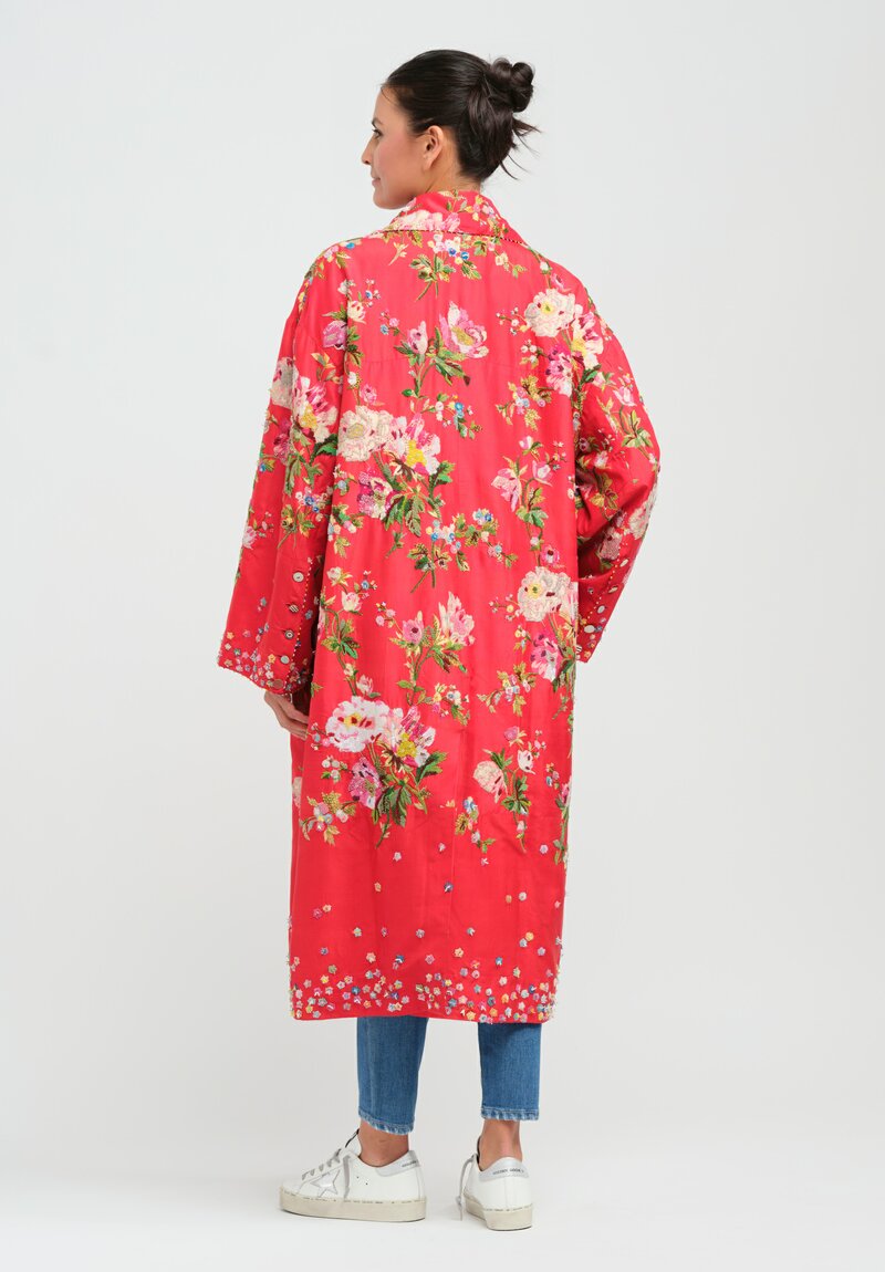 Péro Silk Hand-Embroidered and Beaded Poppy Coat from the Archives	