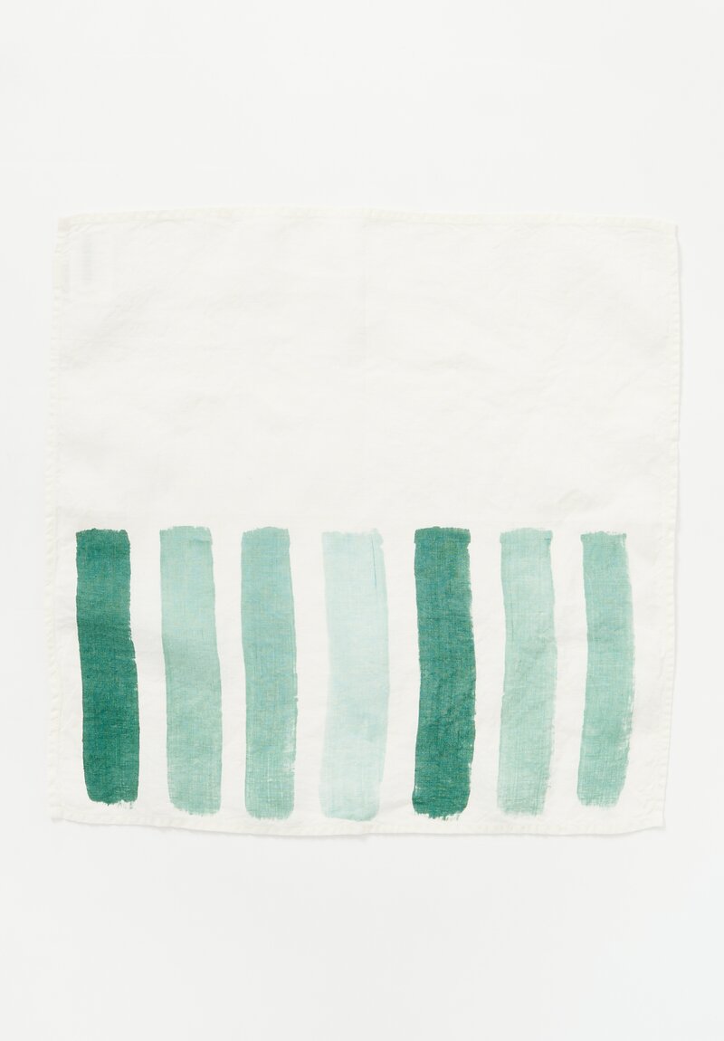 Stamperia Bertozzi Handmade Linen Striped Napkin Gamma Spring Green	