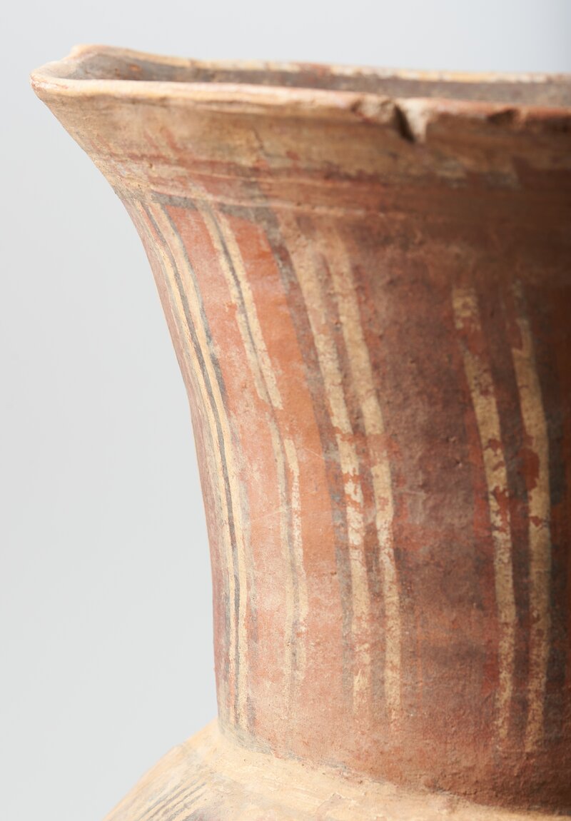 Intricattely Patterned Terracotta Pot with Handle from the Fulani of Niger	
