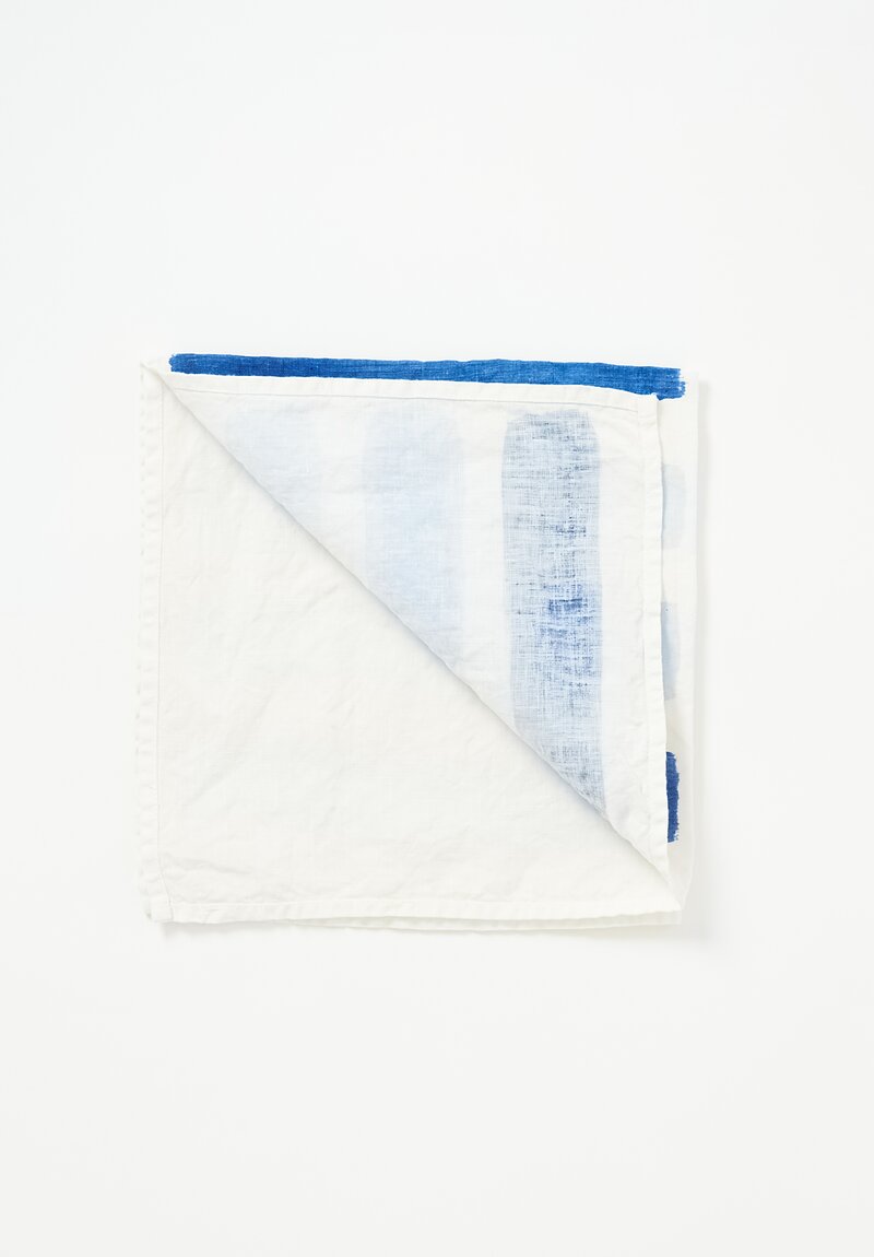 Stamperia Bertozzi Handmade Linen Striped Napkin Gamma Celeste Blue	