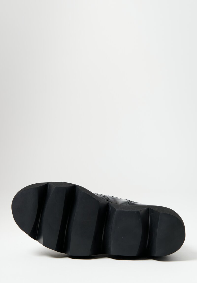 Sacai Leather Wingtip Engineer Sock Boot in Black | Santa Fe Dry