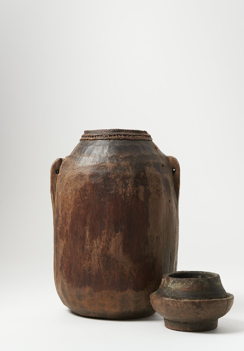 Vintage Carved Wood Lidded Container from the Borana People of Southern Ethiopia	