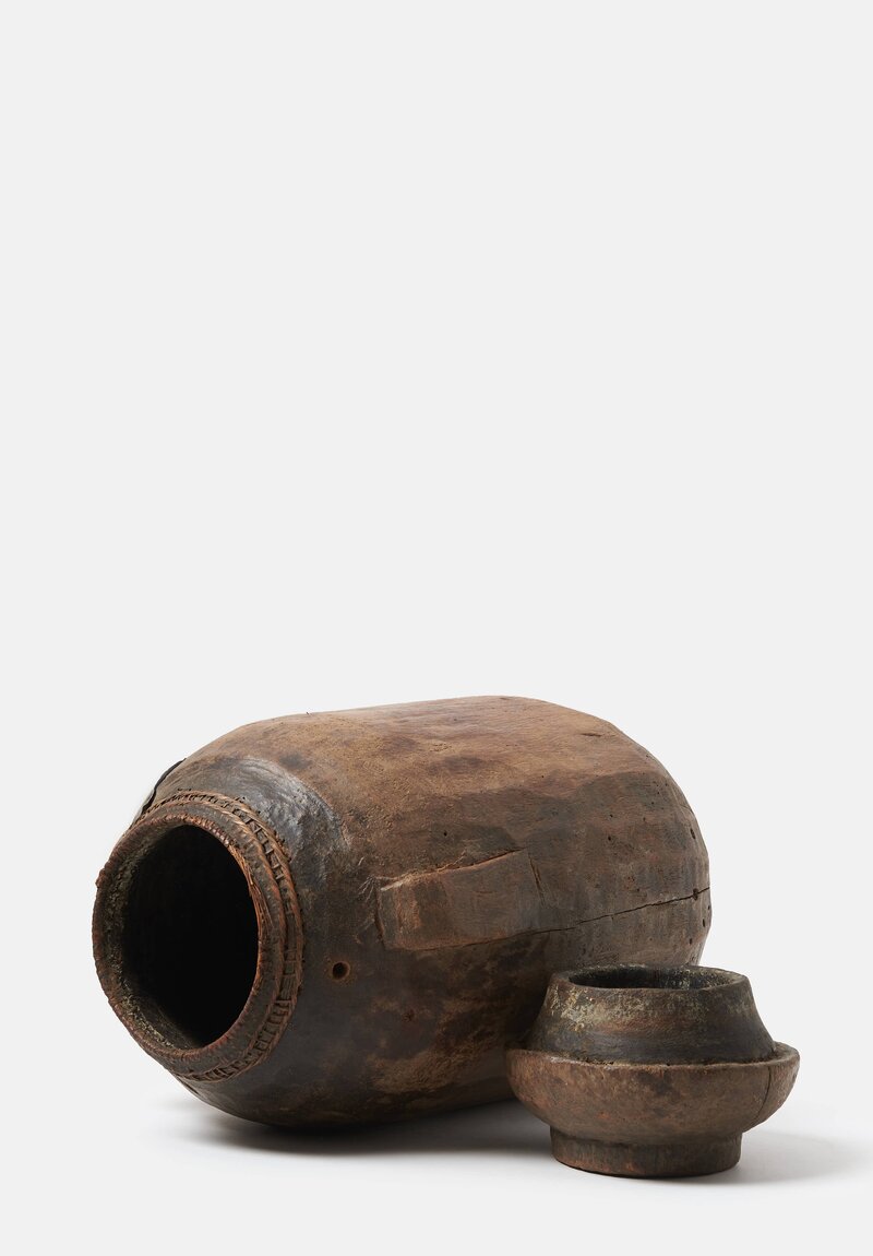 Vintage Carved Wood Lidded Container from the Borana People of Southern Ethiopia	
