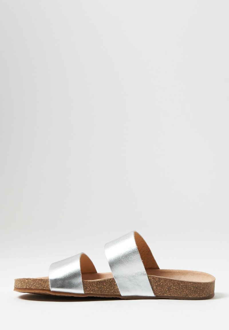 Daniela Gregis Linen Double Band Sandal in Silver