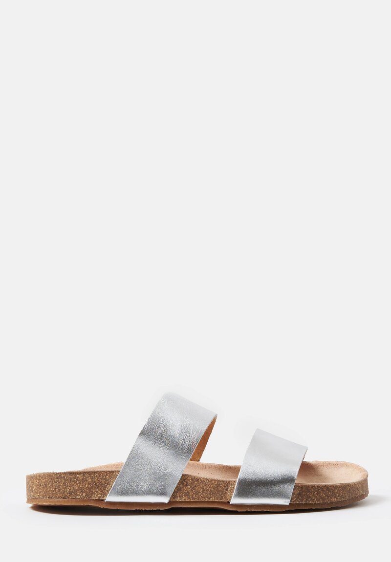 Daniela Gregis Linen Double Band Sandal in Silver
