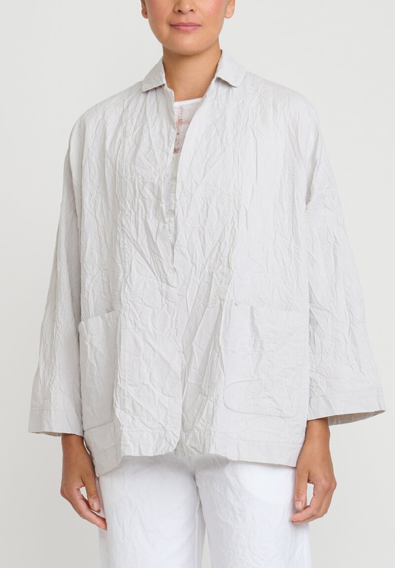 Daniela Gregis Washed Cotton Giacca Gladiolo Rosella Jacket in Light Grey	