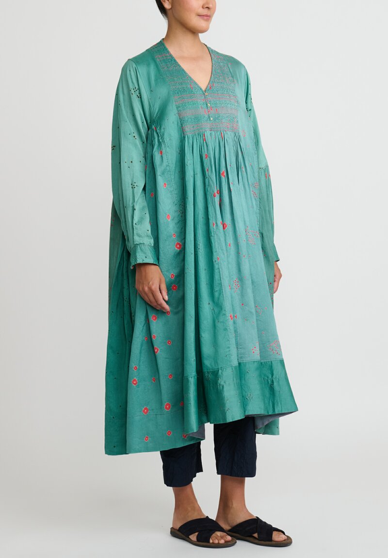 Injiri Silk & Cotton Embroidered Rasa Bib Dress	