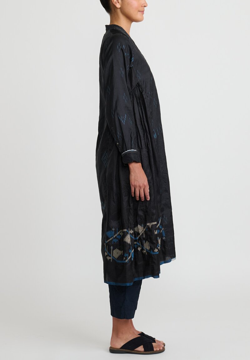 Injiri Silk Embroidered Neel Dress in Black	