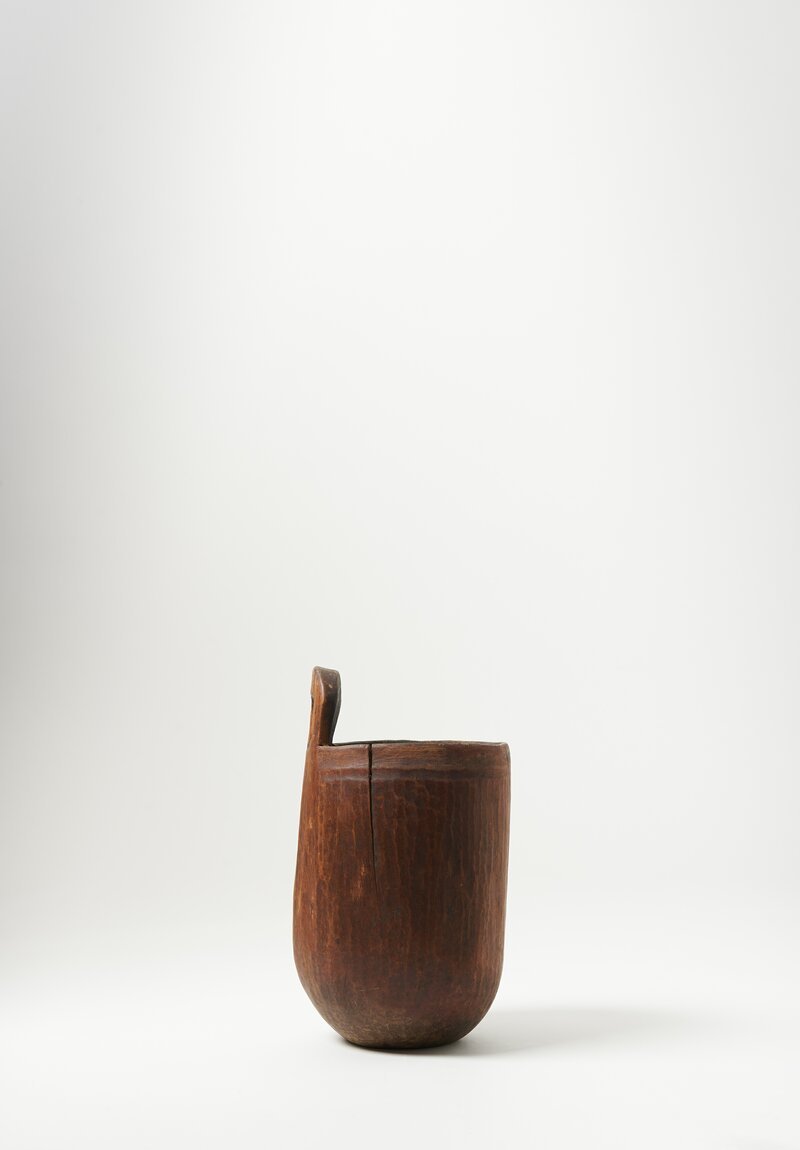 Vintage Acacia Wood Milk Jar from the Borana of Ethiopia H: 12.25 in	
