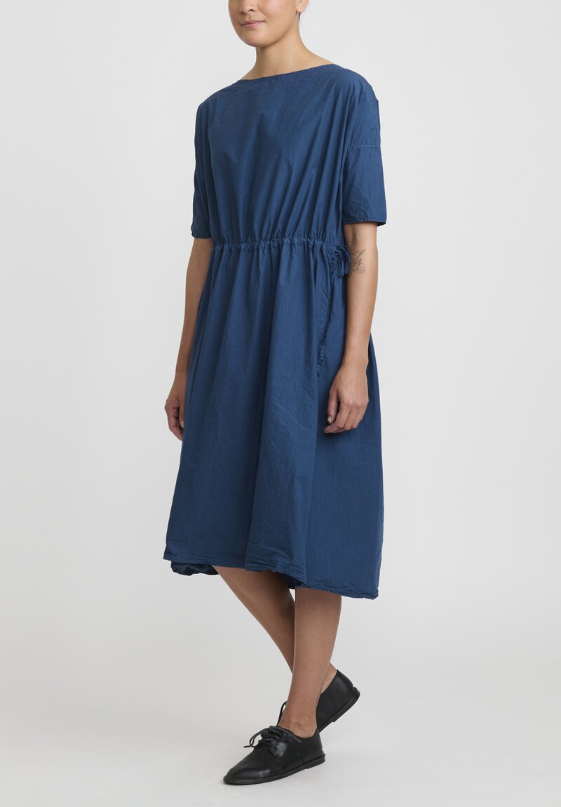 Album Di Famiglia Tissue Cotton Oversized Dress in Blue