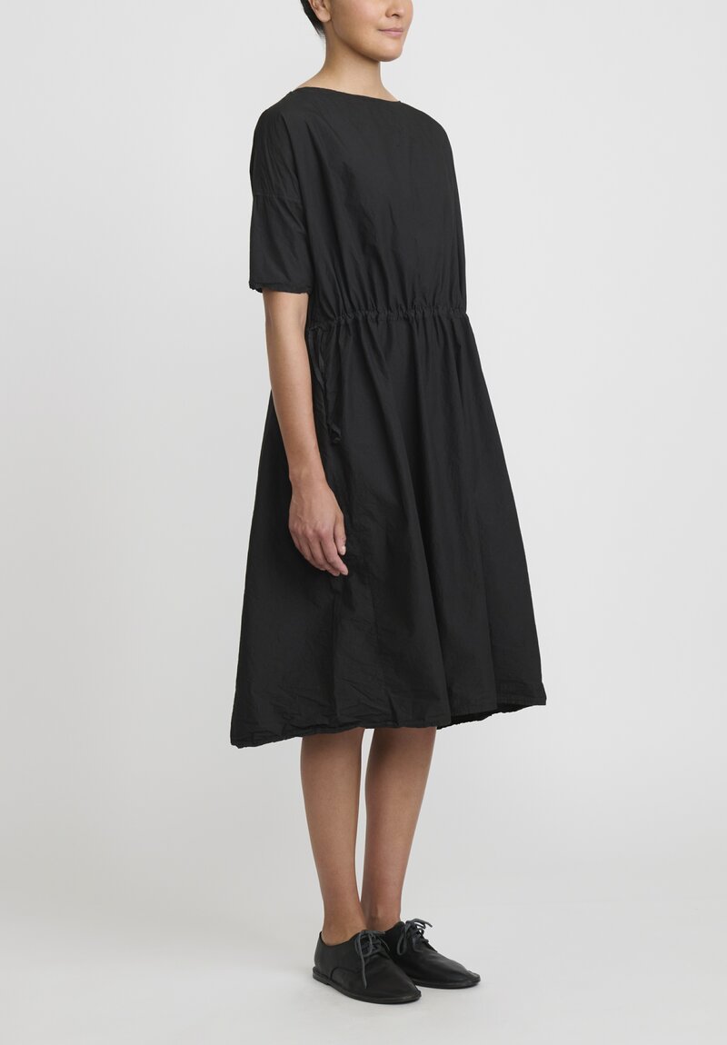 Album Di Famiglia Tissue Cotton Oversized Dress in Black