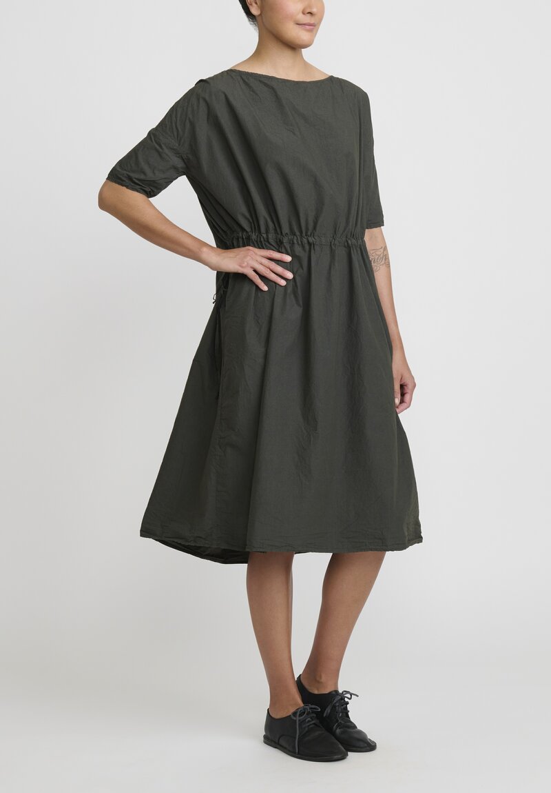 Album Di Famiglia Tissue Cotton Oversized Dress in Moss Green