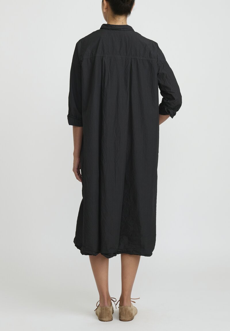 Album di Famiglia Cotton Tailored Collar TC Dress in Black | Santa Fe ...