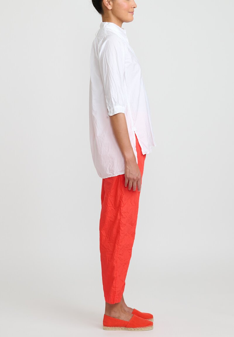 Daniela Gregis Washed Cotton Sigaretta Elastico Pants in Glow Red	