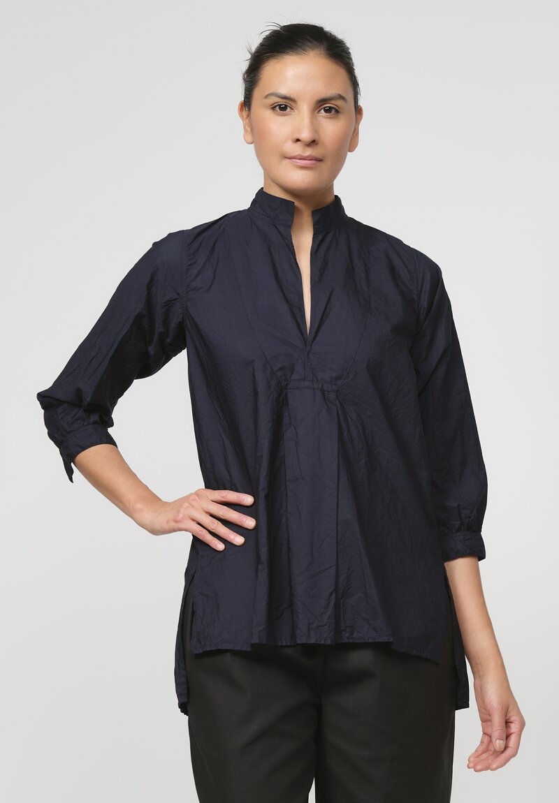 Daniela Gregis Washed Cotton Camicia Kora Top in Navy Blue	