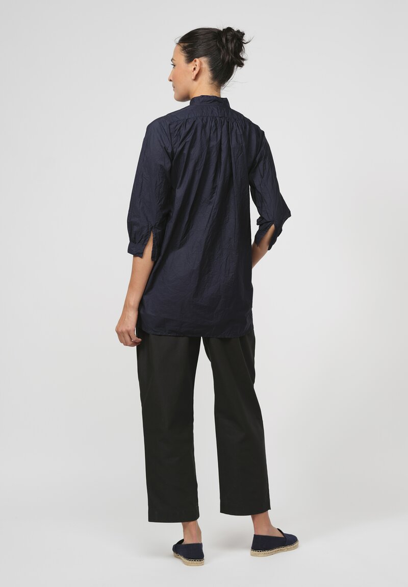 Daniela Gregis Washed Cotton Camicia Kora Top in Navy Blue	