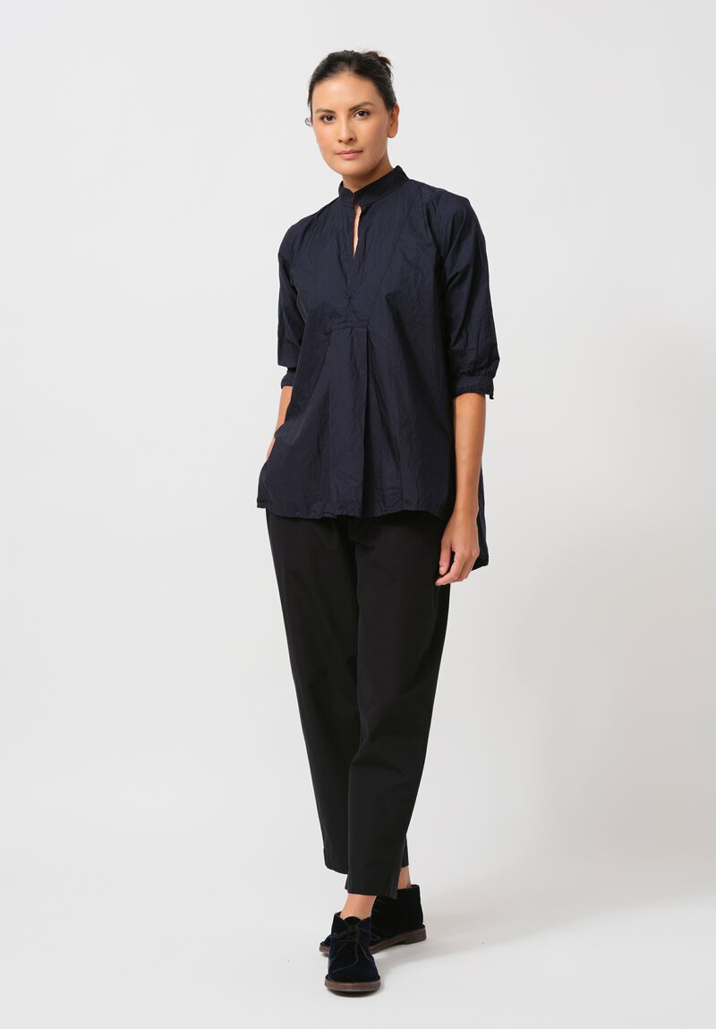 Daniela Gregis Washed Cotton Camicia Kora Top in Navy Blue	