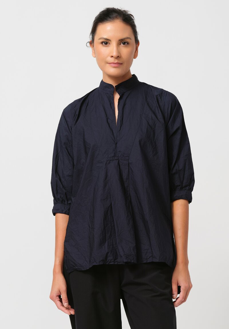 Daniela Gregis Washed Cotton Camicia Kora Top in Navy Blue	