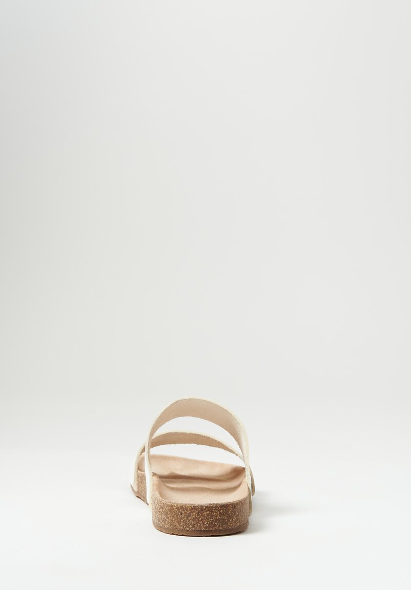 Daniela Gregis Leather Double Strap Sandals in White