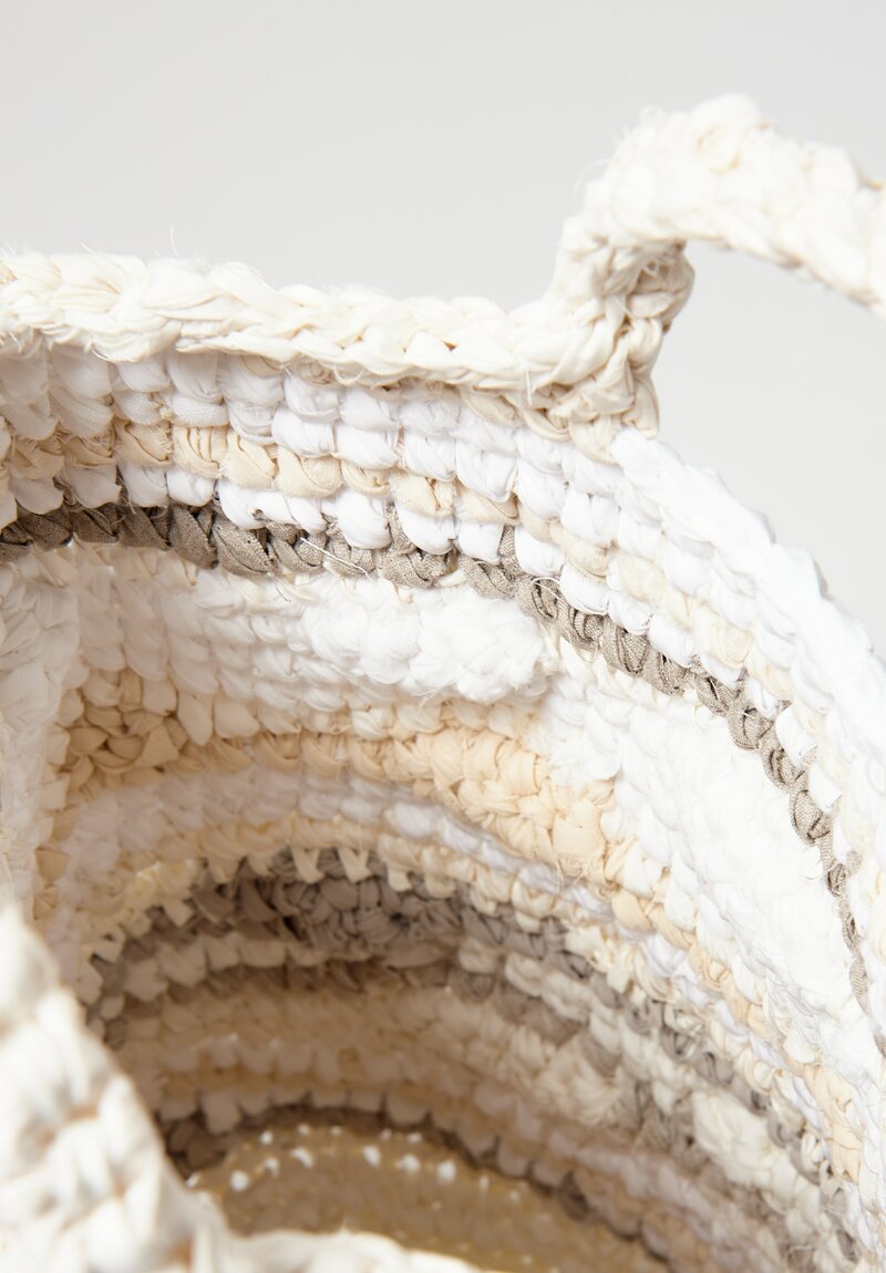 Daniela Gregis Linen Cotton Chantilly Crochet Bag White, Cream	