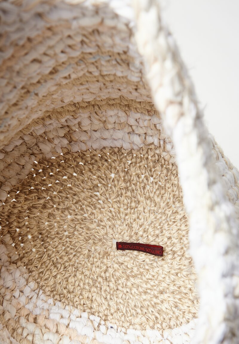 Danieal Gregis Cotton Linen Estate Bianca Crochet Bag White, Natural	