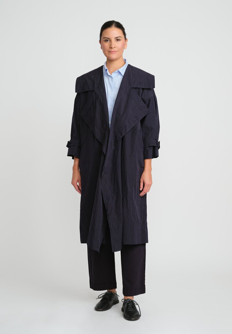 Casey Casey Cotton Cubica Coat in Ink Blue
