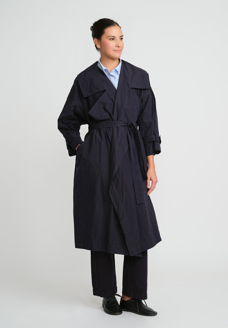 Casey Casey Cotton Cubica Coat in Ink Blue