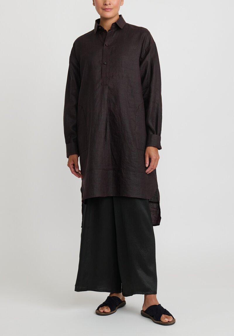 Noir Handmade Mud Linen Painter's Blouse	