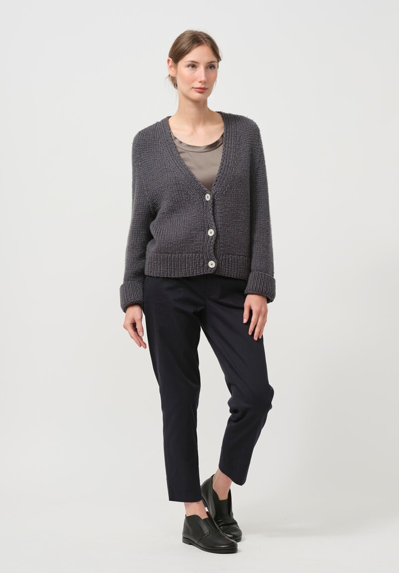 Wommelsdorff Hand Knit Cashmere Willa Cardigan in Vintage Grey	