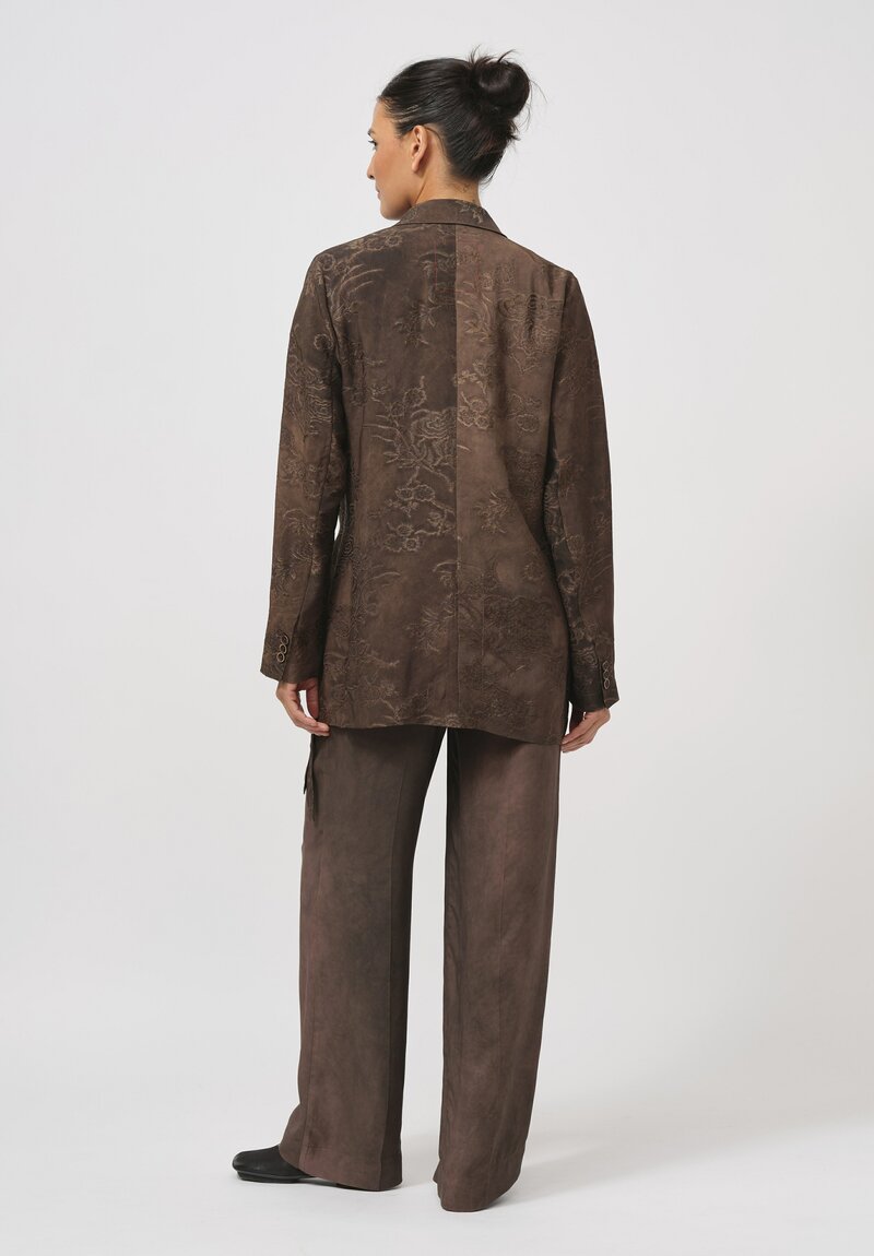 Uma Wang Jacquard Khloe Jacket in Brown Rose	