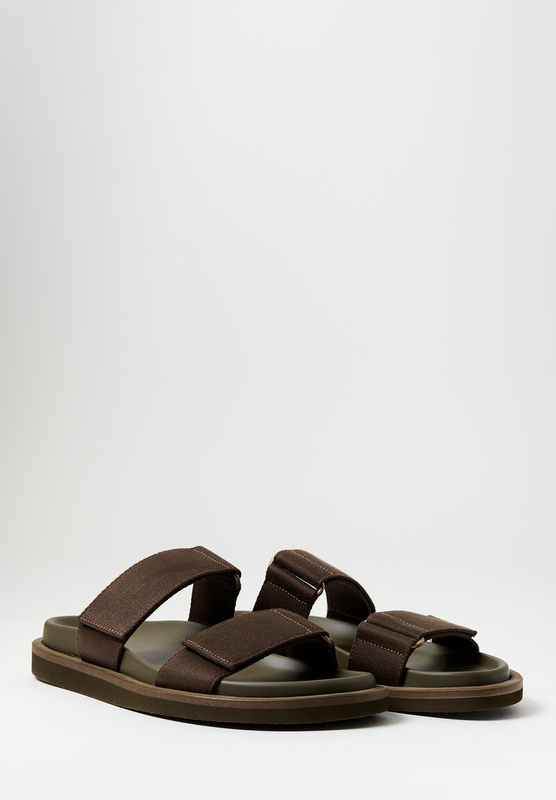 Uma Wang Leather Open Back Sandals in Brown