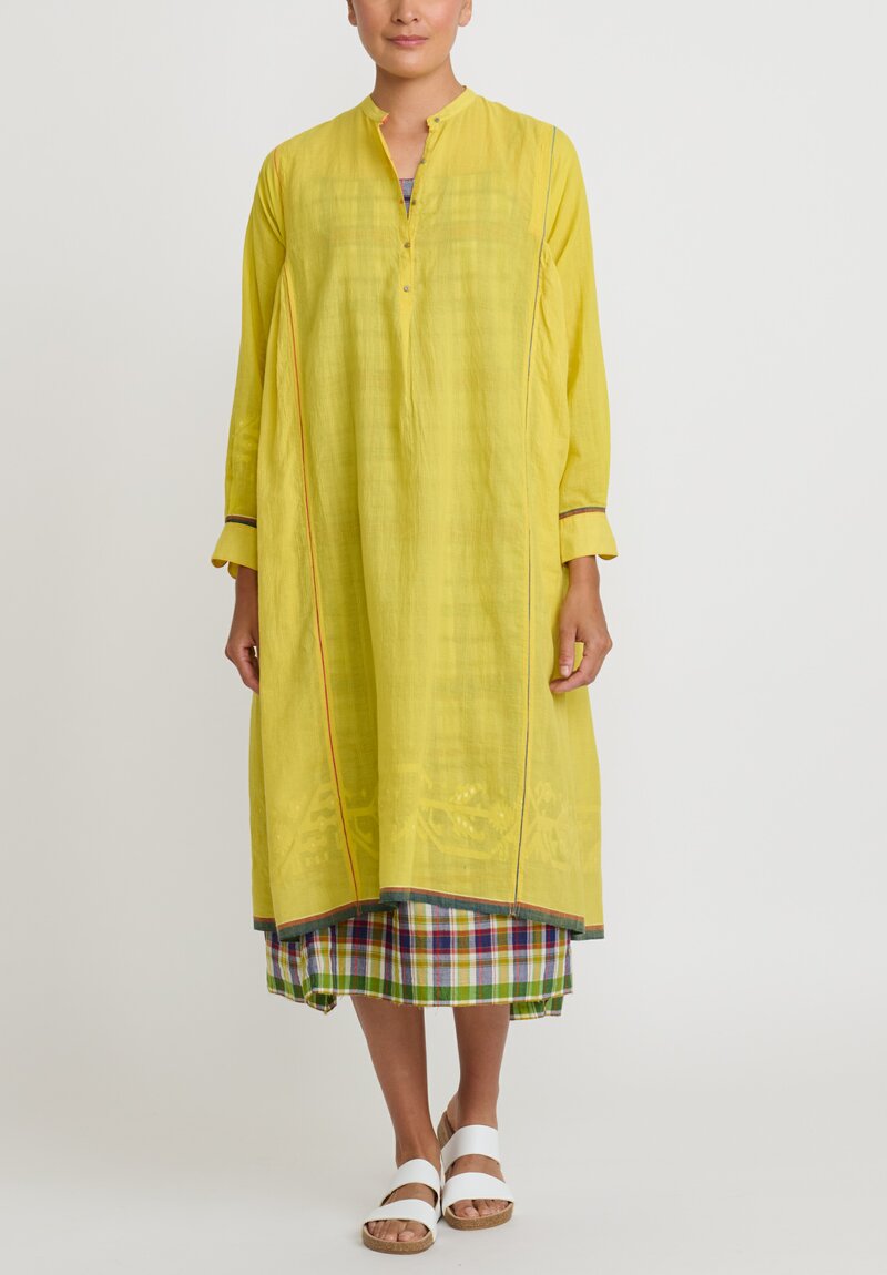 Injiri Cotton Tunic Dress in Golden Yellow	