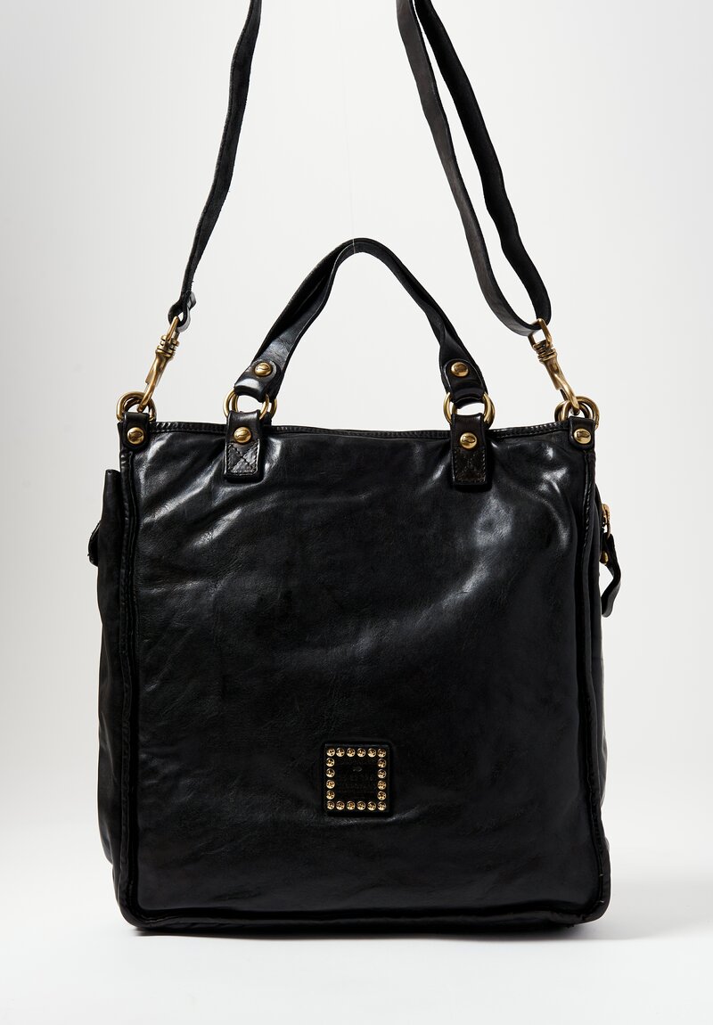 Campomaggi Leather Shopping Tote Black