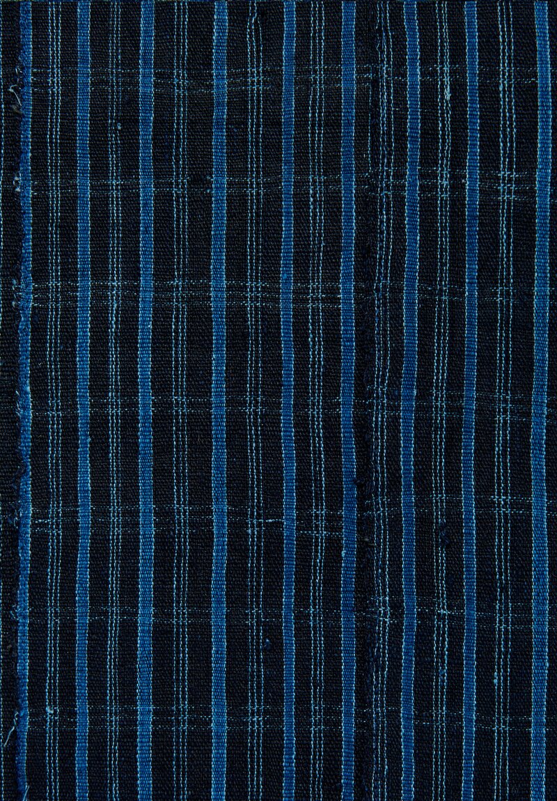 Antique Yoruba Pillow in Indigo Blue Stripe Ii