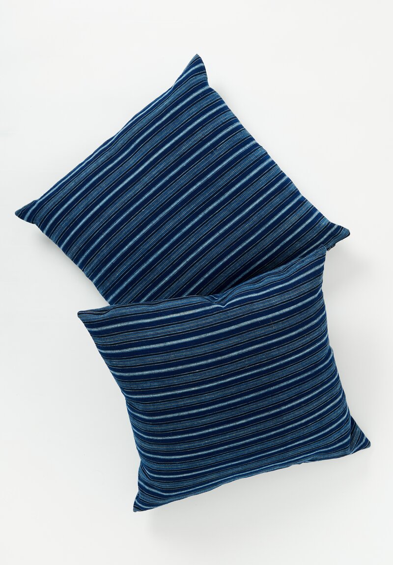 Vintage Han Handwoven Cotton Horizontal Stripe Pillow	