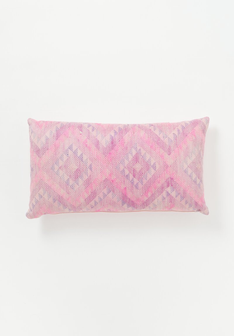Vintage Yao Silk Wedding Blanket Pillow in Pink