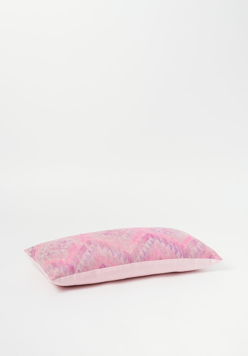 Vintage Yao Silk Wedding Blanket Pillow in Pink II	