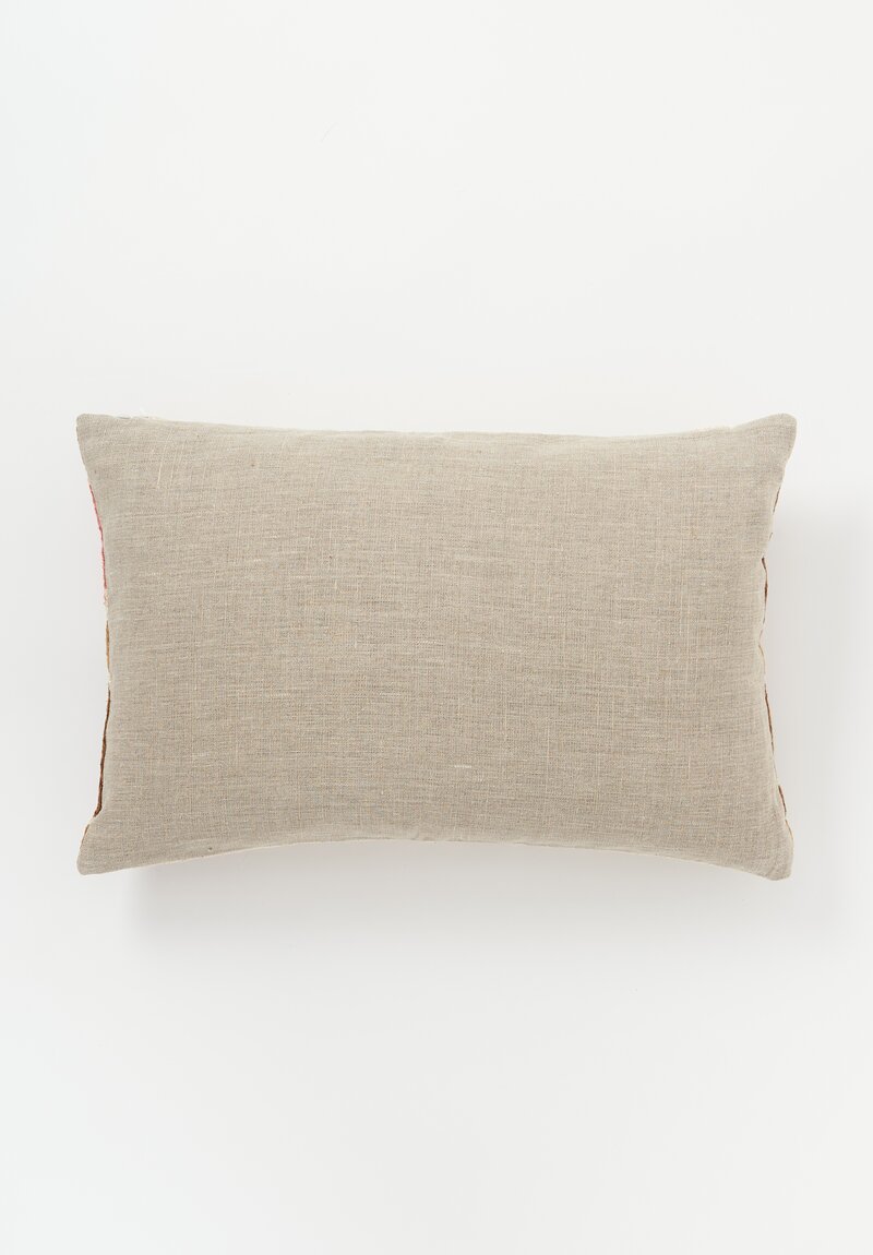 Vintage Suzani Lumbar Pillow in Clay, Cream & Brown V