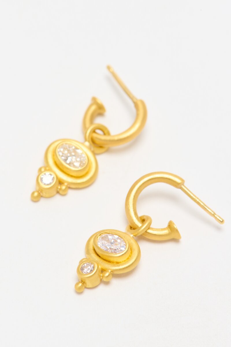 Denise Betesh 22k Double Diamond Hoop Earrings 0.56 ct	