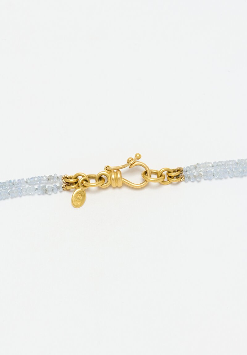 Denise Betesh 18k, 22k Light Blue Sapphire Double Strand Necklace 18 in	