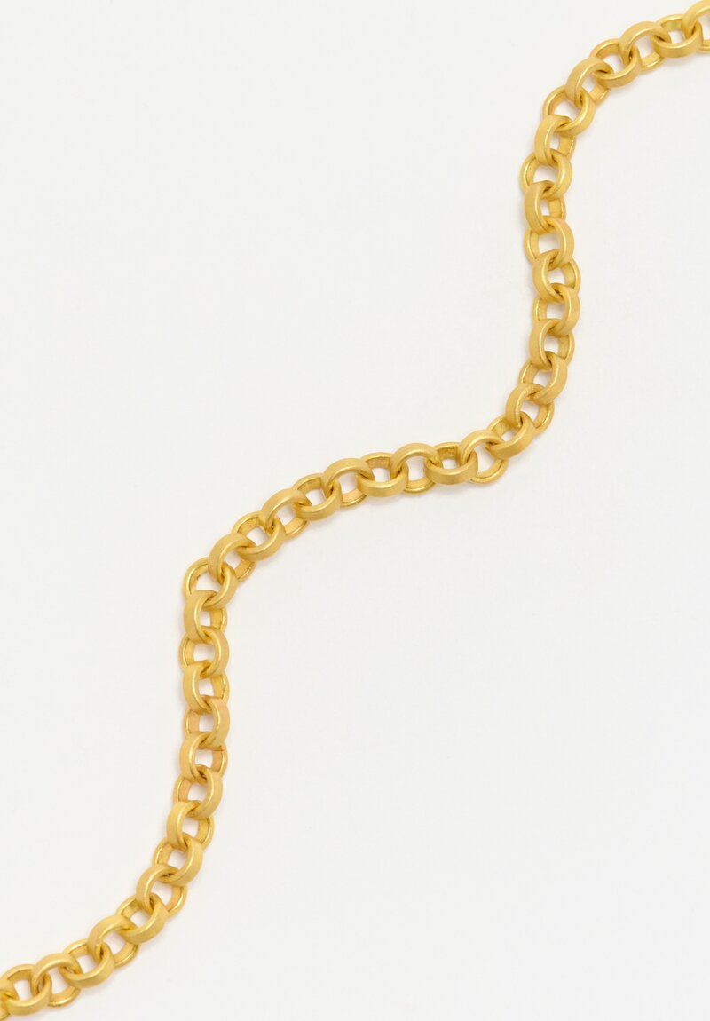 Denise Betesh 22k Handmade Flat Link Rolo Chain Bracelet	