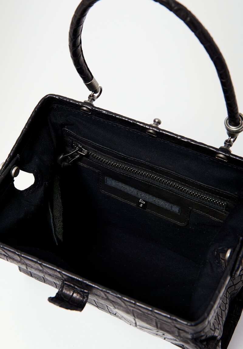 Christian Peau Crocodile Handbag in Black