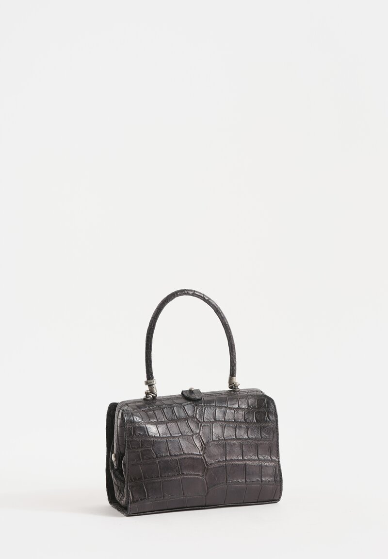 Christian Peau Crocodile Handbag in Black