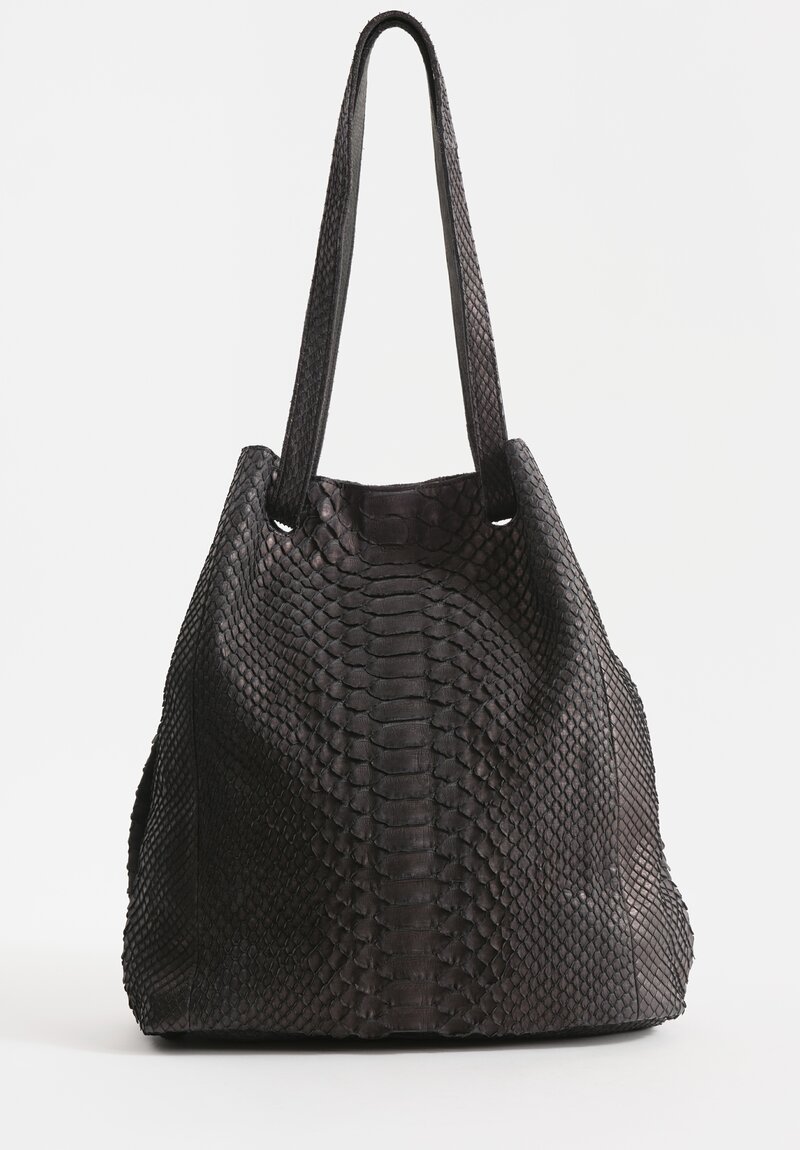 Christian Peau Python Leather Large Tote Bag in Black | Santa Fe Dry Goods  . Workshop . Wild Life