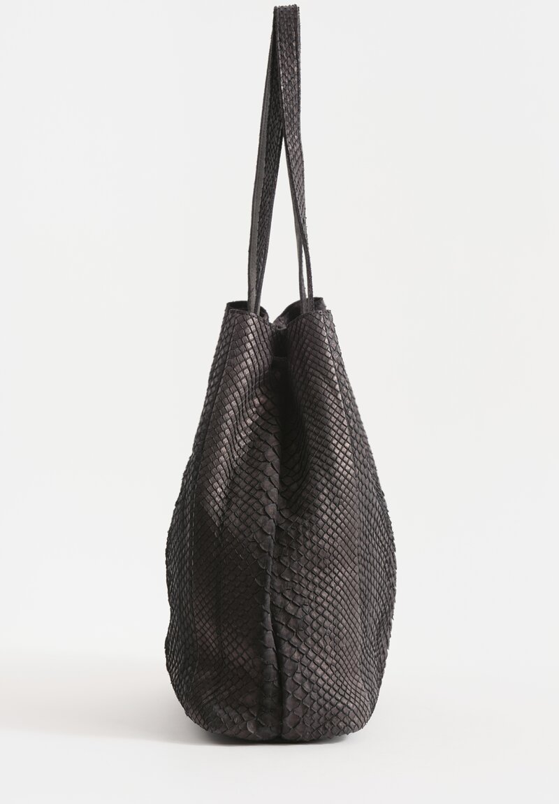 Christian Peau Python Leather Large Tote Bag in Black | Santa Fe Dry Goods  . Workshop . Wild Life