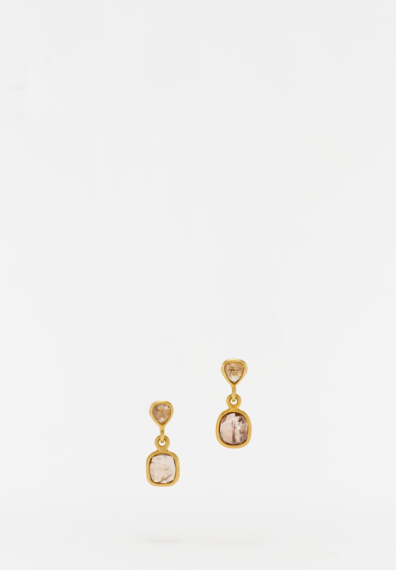 Pippa Small 18k Cupid's Arrow Drop Top Stud Diamond Earrings