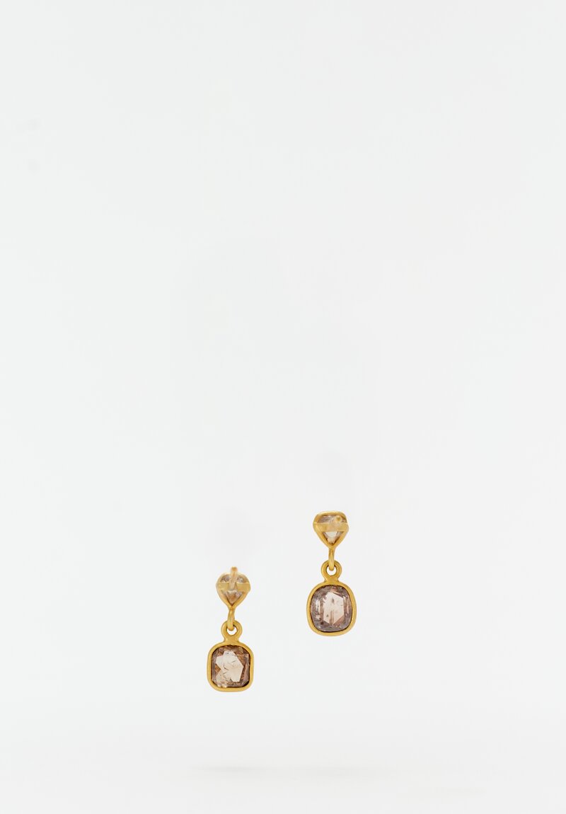 Pippa Small 18k Cupid's Arrow Drop Top Stud Diamond Earrings